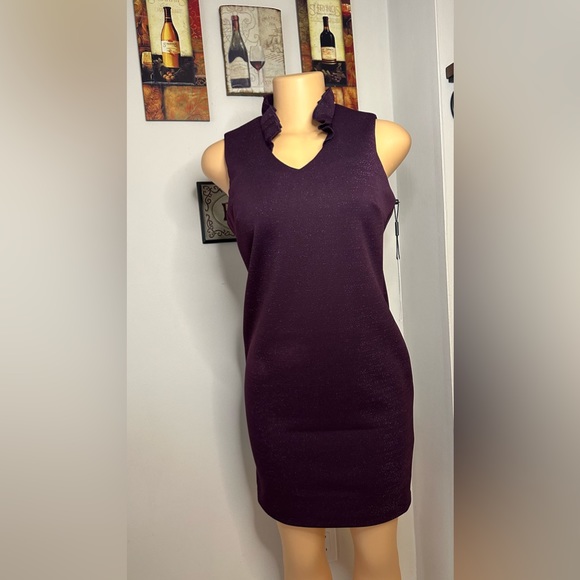 NWT SPARKLY CALVIN KLEIN DRESS SIZE 8P ELEGANT LOOKING WITH NECK SURROUNDING - Picture 13 of 16